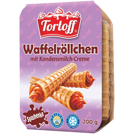 [05232] "TORTOFF" Вафельные трубочки со сгущенным молоком, заморожен