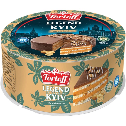 [05230] "TORTOFF" Торт Вечерний Киев с арахисом, в глазури, замороже