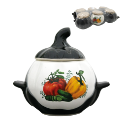[0001019651] Pompoenpot wit-bruin 0,75l set 6st.