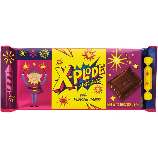 [92631] "X-plode" Chocoladetafel met cacaovulling (48%) met toevoegi