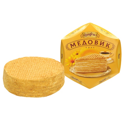 [05940] Многослойный торт с 56% кремовой начинки и 5,2% меда, заморо