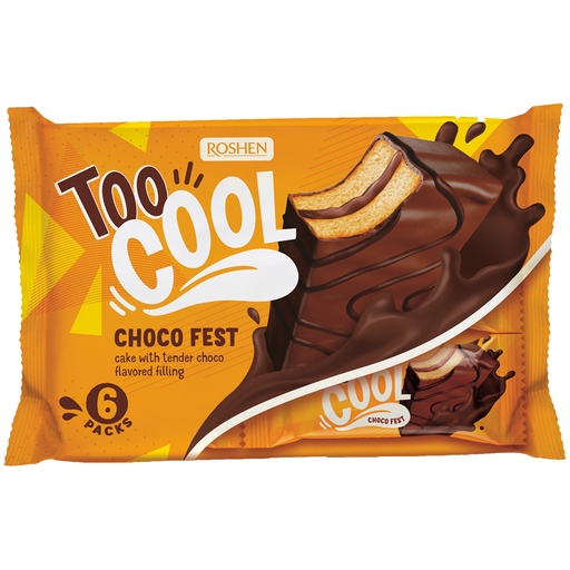 [78204] "TOO COOL" Biscuitcake, bedekt met 26% kakaohoudende glazuur
