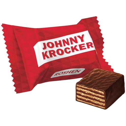 [80268] Johnny Krocker choco wafel met cacao-vulling 49%, in cacaoho