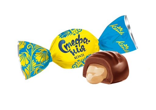 [91649] KONTI Stefania" Confiserie met vulling met room-smaak 28,2% in cacao-vetglazuur 21%