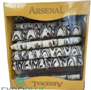 [0001020297] Arsenal conepuff met witte decoratie 200g