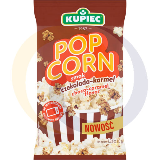 [14375100KUP] Chocolade-karamel popcorn 80g/25stuks Kupiec