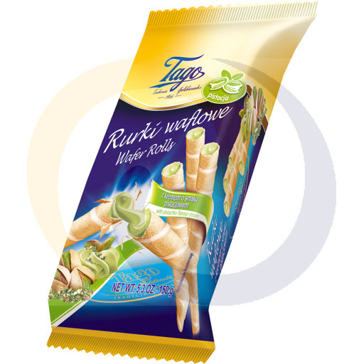 [58130100TAG] Вафельная трубочка с фисташковым кремом 150г/14шт Tago