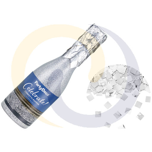 [81870100PAD] Конфетти Трубка Шампанское Серебро 20.5см PartyDeco