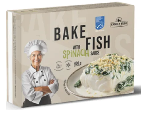 [0001020802] Bake Fish met spinaziesaus 400g