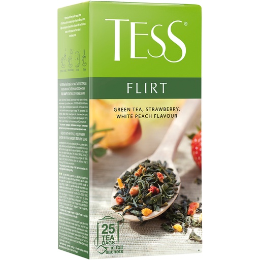 [58296] Зелёный чай с ароматом клубники и персика "TESS Flirt" 25 x
