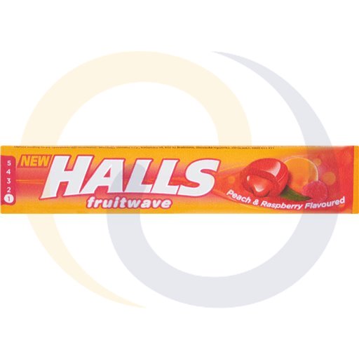 [56612000DAN] Halls Fruitwave Perzik & Framboos Smaak Snoepjes 45 g