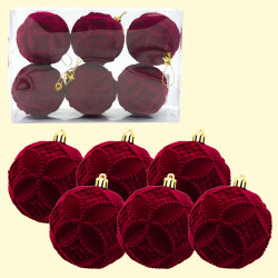 [0001020931] Set kerstballen “Bjorn”, kerstballen 8 cm, 6 stuks