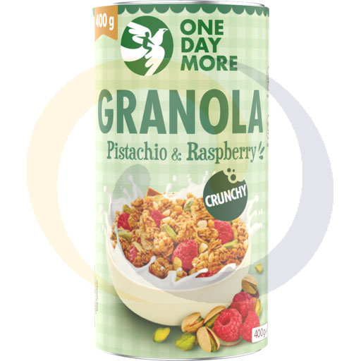 [109741002ME] "OneDayMore" Granola pistache en framboos 400 g