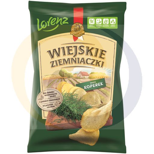 [97420100BHP] Lorenz Country Chips Aardappel en Dille 130g/12stuks