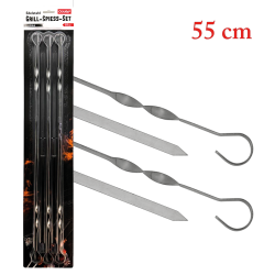 [0001021228] Set spiesen 55 cm, 6 stuks, roestvrij staal 2 mm