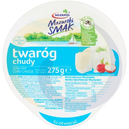 [489910002ML] Mlekpol Mazurian Smaak Magere Kwark 275g