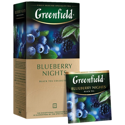 [58724] Чай чёрный, с раст. доб.,аромат. "Greenfield Blueberry Night