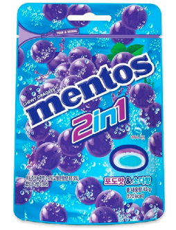 [0001021526] Mentos 2in1 Dragees met Druivensmaak
