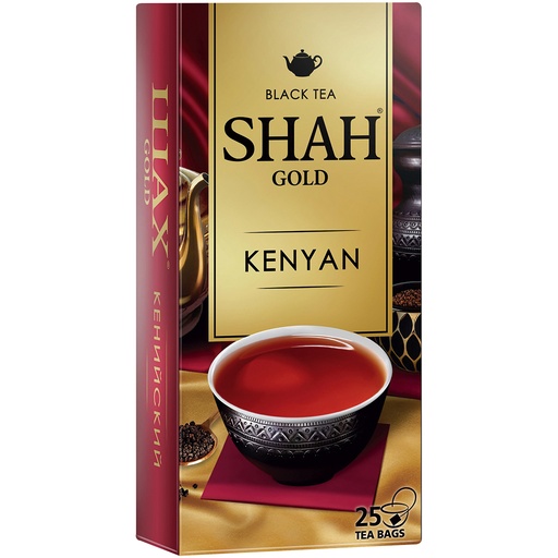 [58227] SHAH Gold KENIAAN Zwarte Keniaanse thee, gemalen, in theezakjes.