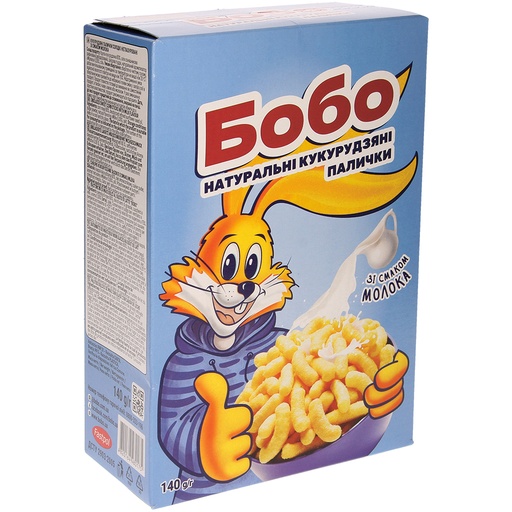 [0001021755] BOBO Onglazuurde zoete maïssticks met melk 140g