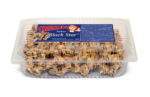[79538] "OBSCHORKA" Koekjes "Black Star" versierd met cacao- en witt