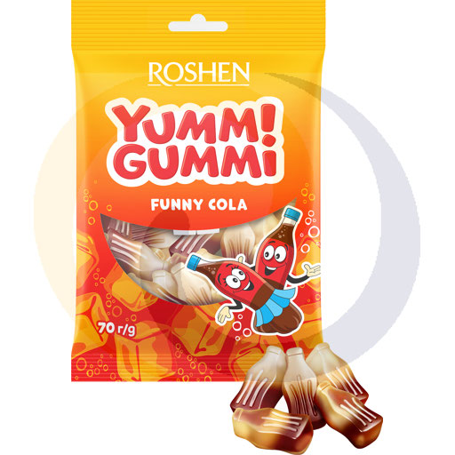 [40939100ROE] Yummi Gummi Funny Cola jelly snoepjes 70g Roshen