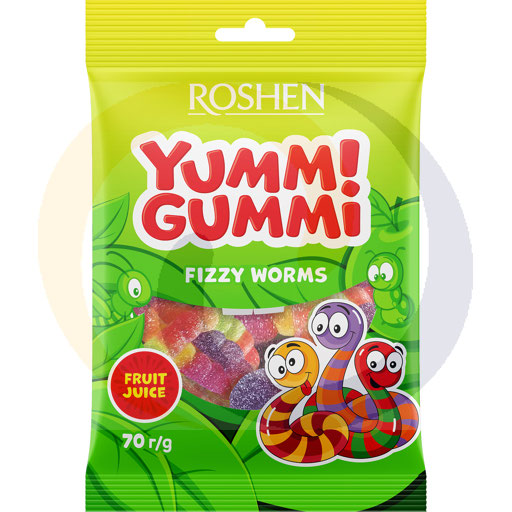 [40950100ROE] Yummi Gummi Fizzy Worm jelly beans 70g Roshen