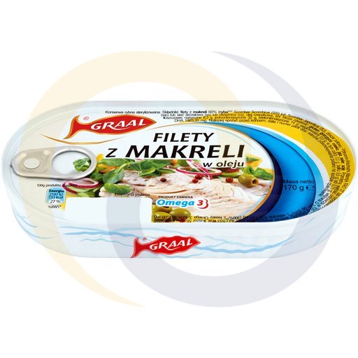 [60176000GRL] GRAAL Makreelfilets in Olie 170 g
