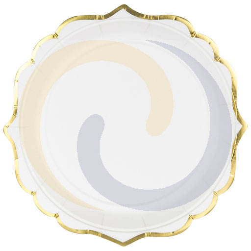 [76430100PAD] Witte borden 18,5 cm 6 stuks PartyDeco