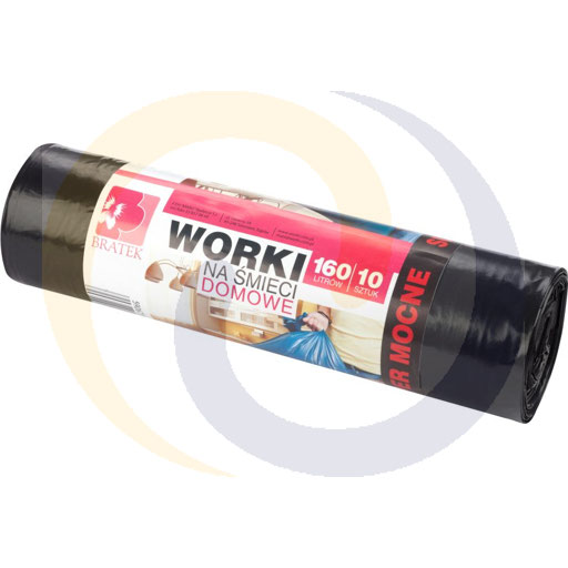[79064000BRT] Мусорные пакеты 160л / 10шт LDPE Bratek