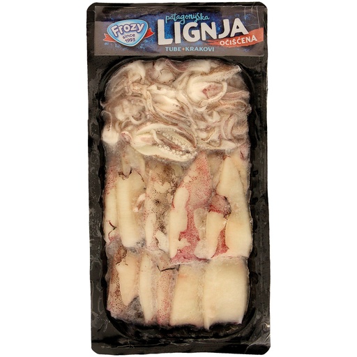[01343] Inktvis (Loligo gahi), buizen en tentakels, geglazuurd, diep
