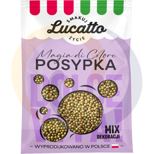 [14395100EMI] Lucatto decoratieve sprinkles gouden klaproos 30g/20st Emix