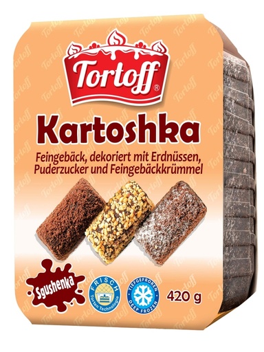 [05235] "Tortoff Kartoshka" пирожное, украшенное арахисом, сахарной