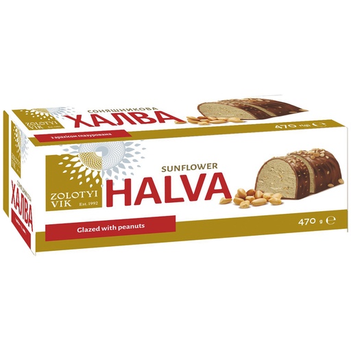 [0001022203] ZOLOTYI VIK Halva met pinda’s in glazuur 470g