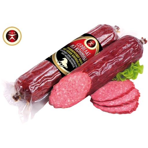 [23021] Конская колбаса, как салями, сушеная и копченая