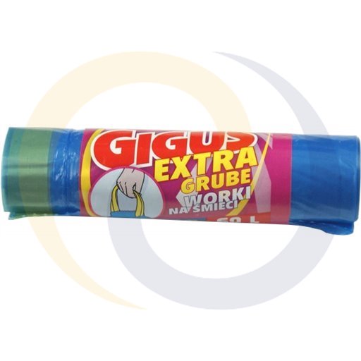 [66771000GIG] Мусорные пакеты с лента 60л A`10 Gigus