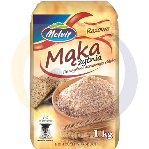 [106851002ME] Цельнозерновая ржаная мука 1,0 кг/5 шт Melvit