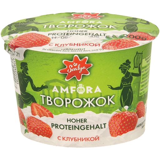 [18356] Творожок с клубникой,  высокое содержание белка, без лактозы