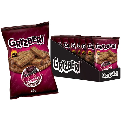 [82206] "GRYZBERI" Гренки ржано- пшеничные со вкусом телятины
