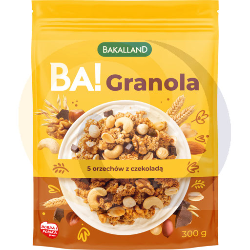 [92115000UNO] "Bakalland" Krokante muesli met honing, noten en chocolade 300 g
