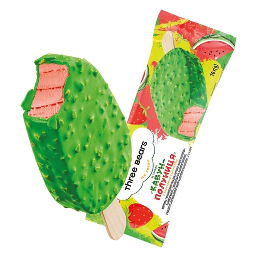 [0001022937] Watermeloen-aardbei ijs op stok met glazuur 70ml