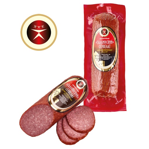 [23036] Grove bouillonworst "Tallin", gerookt, met maïs- en raapzaad