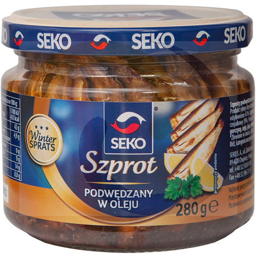 [51457000SEK] Gerookte spratten in olie 280g Seko