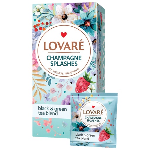 [58422] "Lovare-Splashes" - Geparfumeerde theemix met aardbeiensmaak, in zakjes.