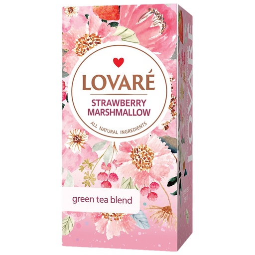 [58434] "Lovare-Strawberry Marshmallow" - ароматизированный зеленый чай со вкусом клубники, в пакетиках