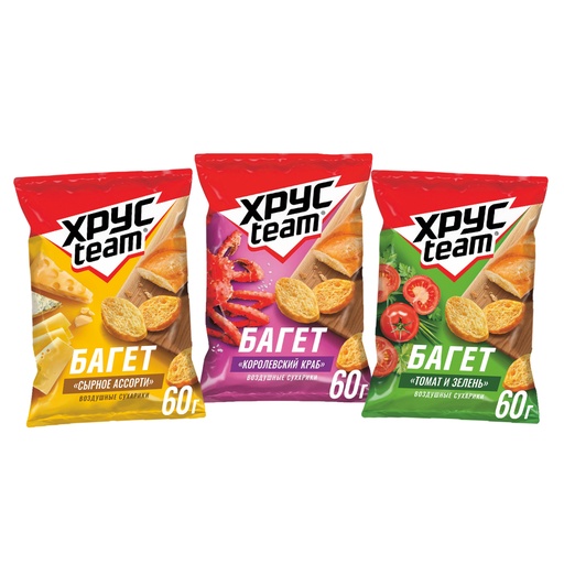 [76306] Hrustim Baguette Mix - gemengde doos van 3 smaken (kaas, tom