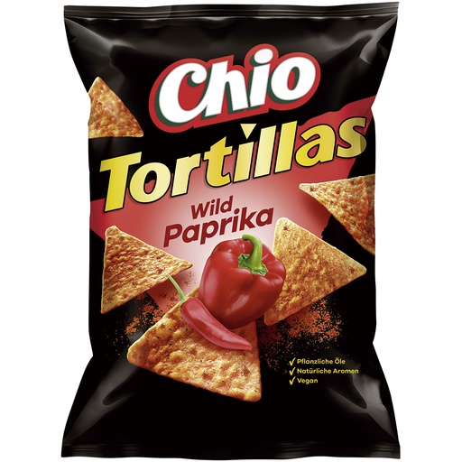 [82421] Chio Tortilla's Wilde Paprika, Mais-snack met Paprikasmaak