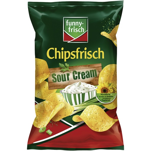 [82435] Aardappelchips Chipsfrisch Zure Room & Wilde Ui, met kruiden- en zure room smaak.