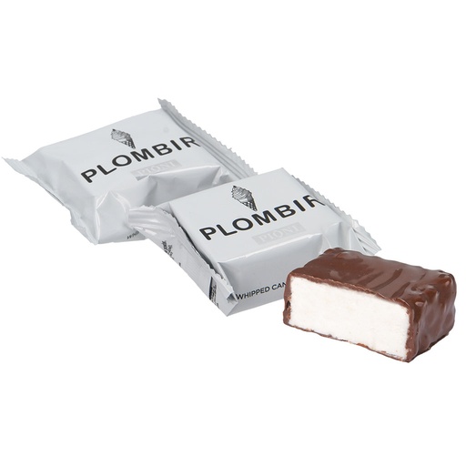 [91749] Schuimsuikerwaren "Plombir" in cacao-houdende vetglazuur (25%)