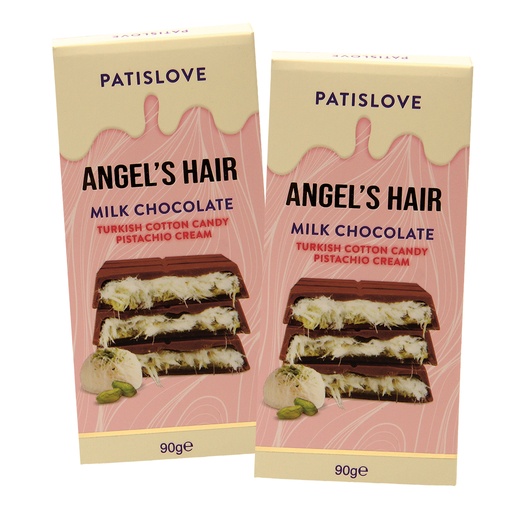 [92497] Angels Hair Melk Chocolade - Volle melkchocolade met pistach